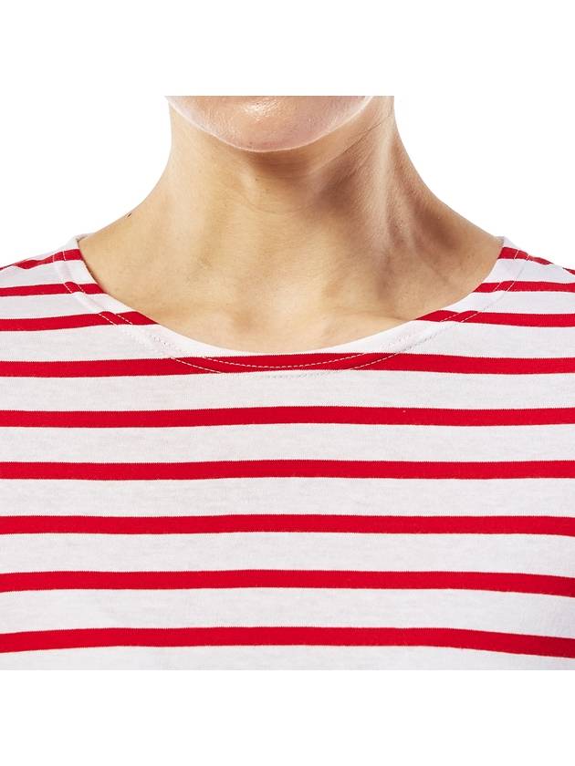 Minquiers Striped Long Sleeve T-Shirt Red - SAINT JAMES - BALAAN 7