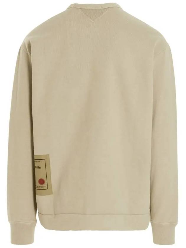 Garment Dyed Cotton Jersey Sweatshirt Beige - TEN C - BALAAN 4