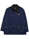 Maison Kitsune collab Beaufort Waxed Jacket Indigo - BARBOUR - BALAAN 11