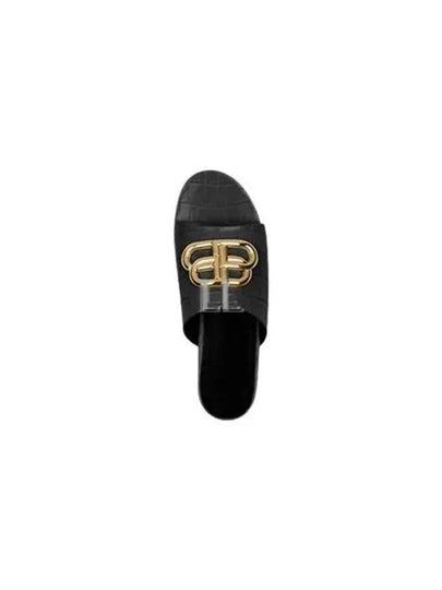 Gold BB Logo Oval Slippers Black - BALENCIAGA - BALAAN 2