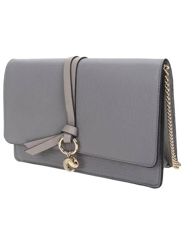 Alphabet Logo Charm Grain Leather Shoulder Bag Grey - CHLOE - BALAAN 3