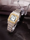 Santos Women s Square Combi Band Diamond Watch - CARTIER - BALAAN 3