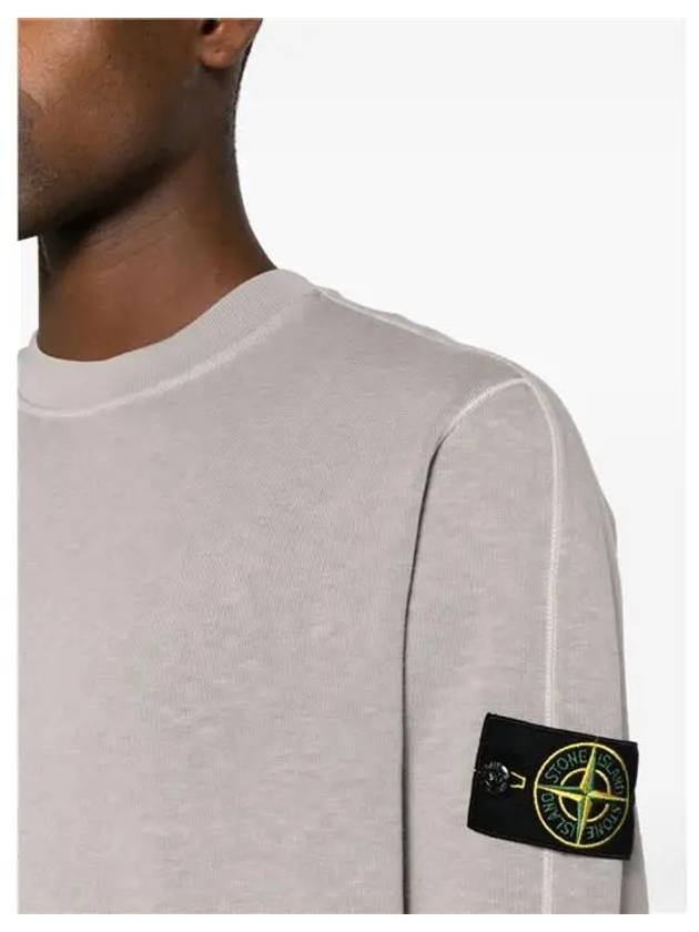 Garment Dyed Malfile Crewneck Sweatshirt Grey Heather - STONE ISLAND - BALAAN 3