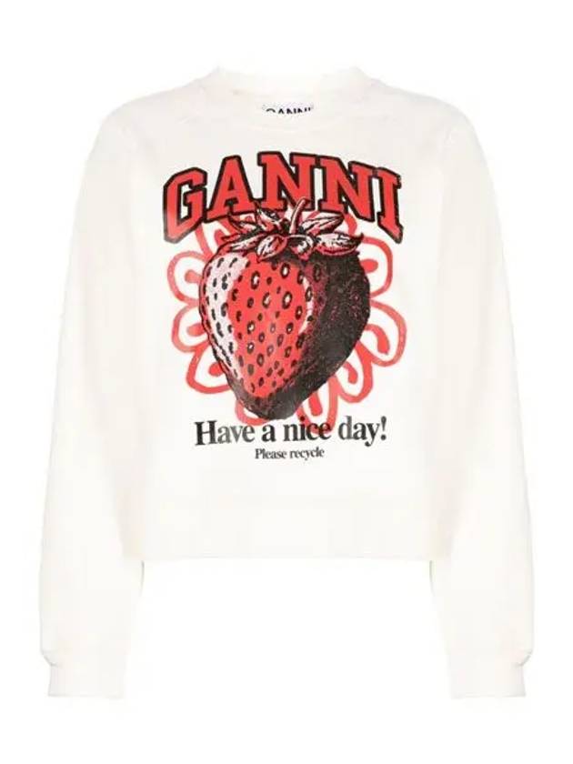 Isoli Raglan Strawberry Sweatshirt Vanilla Ice - GANNI - BALAAN 3