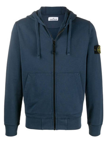 Wappen Patch Pocket Zip Up Hoodie Navy - STONE ISLAND - BALAAN 1