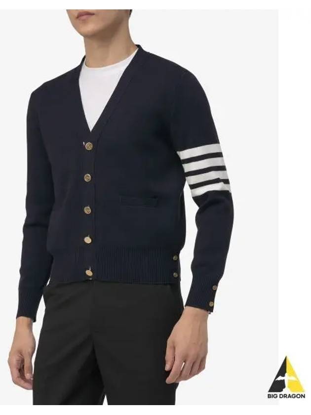 Milano Stitch 4 Bar Cardigan Navy - THOM BROWNE - BALAAN 2