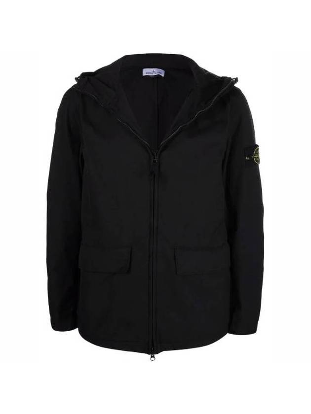 Batavia Waffen Patch Hooded Jacket Black - STONE ISLAND - BALAAN.