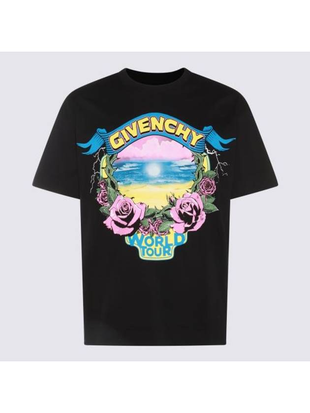 World Tour Cotton Short Sleeve T-Shirt Black - GIVENCHY - BALAAN 1