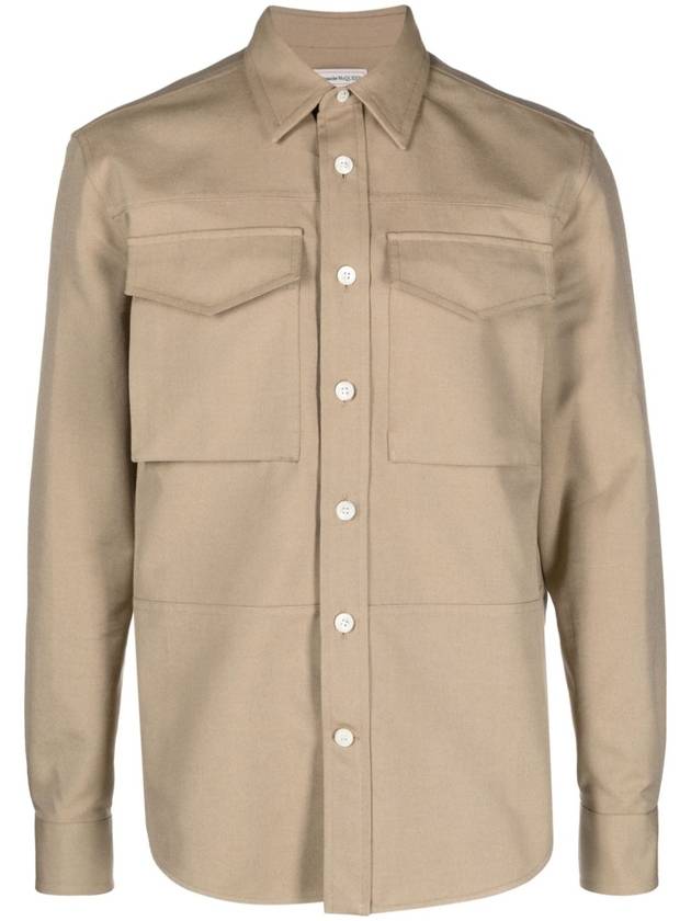 ALEXANDER MCQUEEN COTTON COLLARED CARGO SHIRT. - ALEXANDER MCQUEEN - BALAAN 1