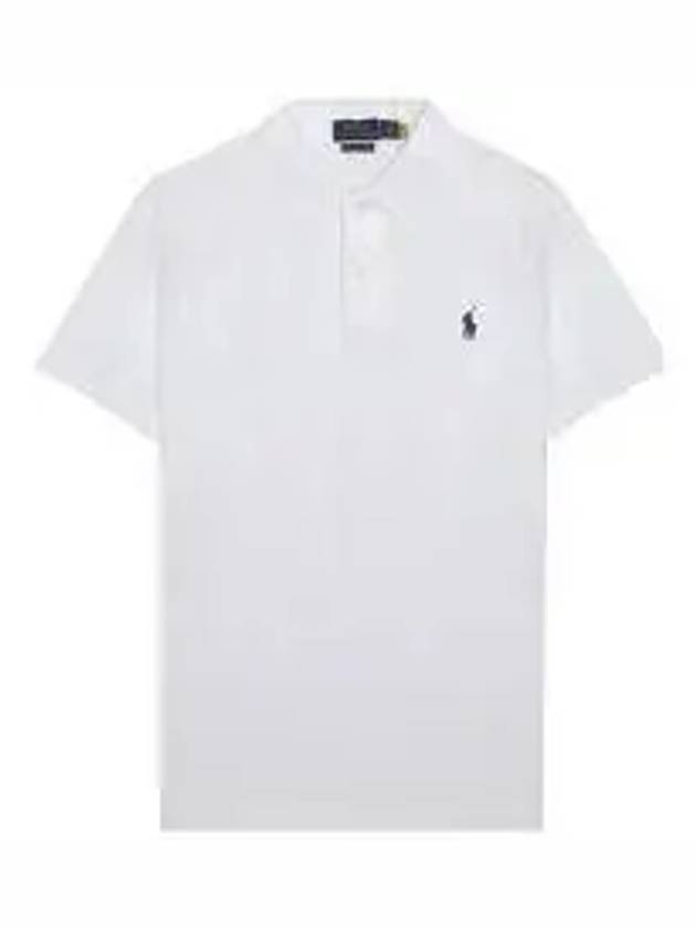 Pony Embroidered Logo Stretch Cotton Short Sleeve Polo Shirt White - POLO RALPH LAUREN - BALAAN 2