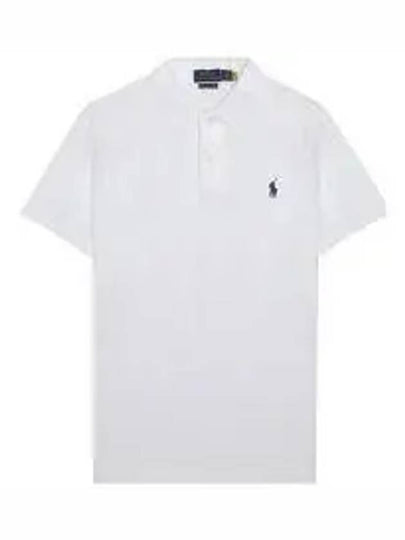 Pony Embroidered Logo Stretch Cotton Short Sleeve Polo Shirt White - POLO RALPH LAUREN - BALAAN 2