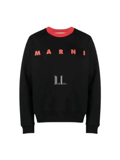 Logo Print Crew Neck Sweatshirt Black - MARNI - BALAAN 2