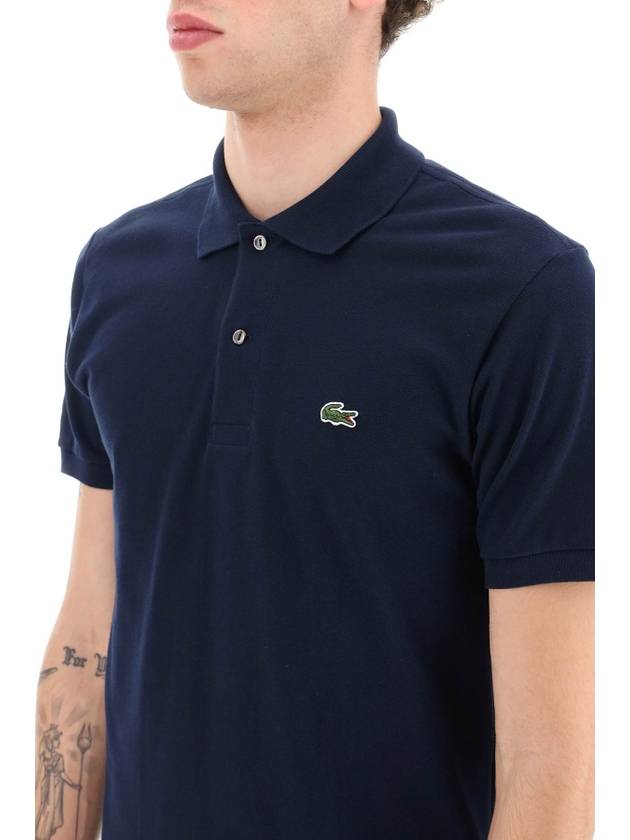 Men's Logo Classic Fit Cotton Short Sleeve Polo Shirt Navy - LACOSTE - BALAAN 5