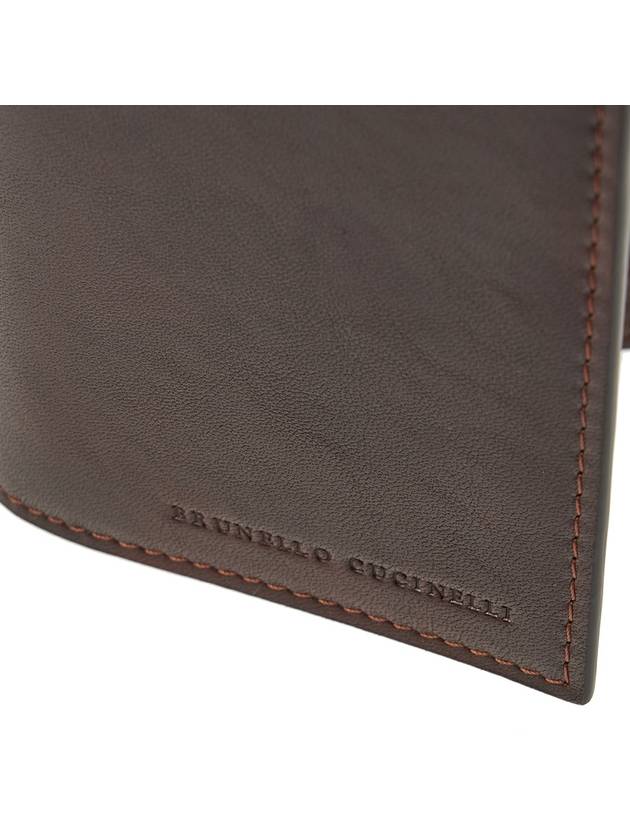 Calfskin Maxi Card Wallet Burgundy - BRUNELLO CUCINELLI - BALAAN 7