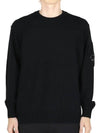 Lambswool GRS Crew Neck Knit Top Black - CP COMPANY - BALAAN 3