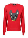 Icon Dog Print Knit Top Red - DSQUARED2 - BALAAN 2