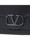 V Logo Leather Clutch Bag Black - VALENTINO - BALAAN 8