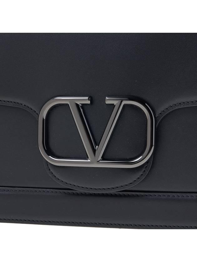 V Logo Leather Clutch Bag Black - VALENTINO - BALAAN 8