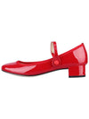 Women's Rose Mary Jane Pumps Middle Heel Red - REPETTO - 4