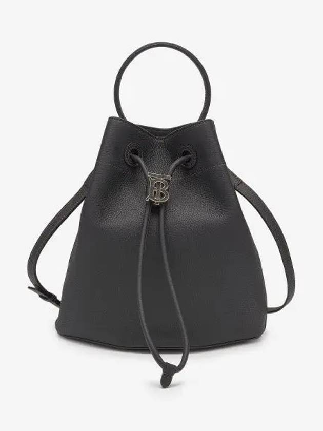 Small Grainy Leather TB Bucket Bag Black - BURBERRY - BALAAN 2