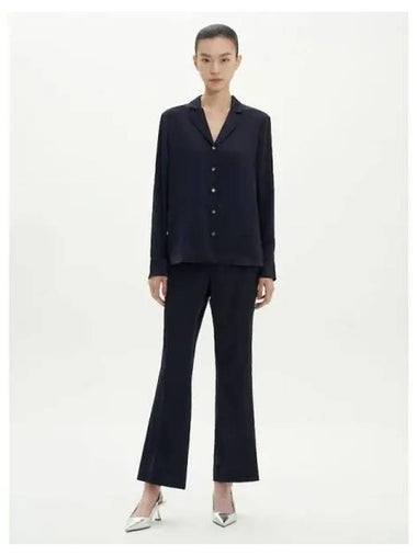 Women s Crush Satin Slim Pull on Pants Trousers Nocturne Navy Domestic Product GM0024061949181 - THEORY - BALAAN 1