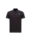 Men's Logo Patch Polo Shirt Black - MONCLER - BALAAN 1