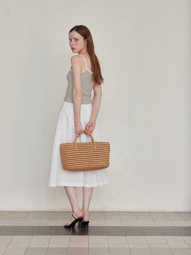 Pleated Banding Long A-Line Skirt White - LESEIZIEME - BALAAN 4