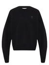 Heart Logo Tone On Tone Sweatshirt Black - AMI - BALAAN 2