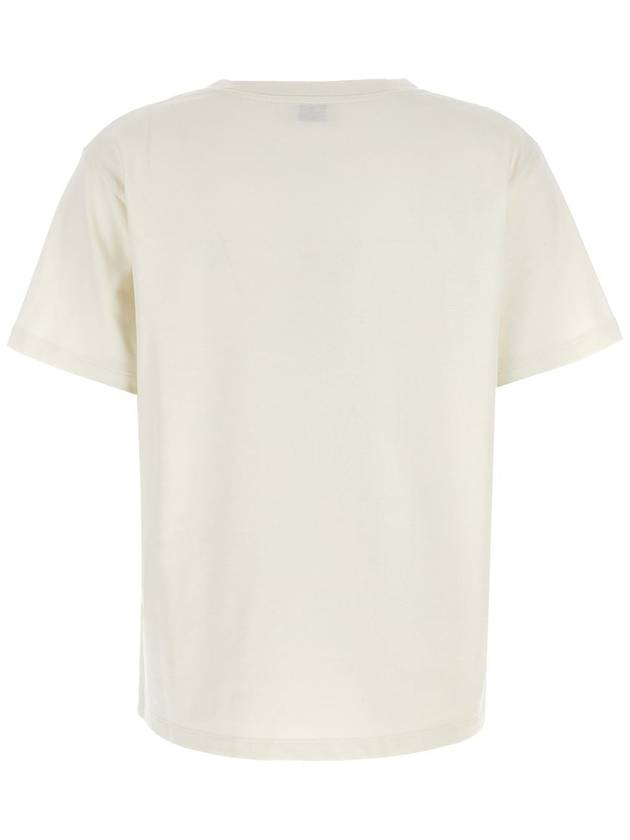 Logo Patch Crew Neck Short Sleeve T-Shirt White - SAINT LAURENT - BALAAN 3