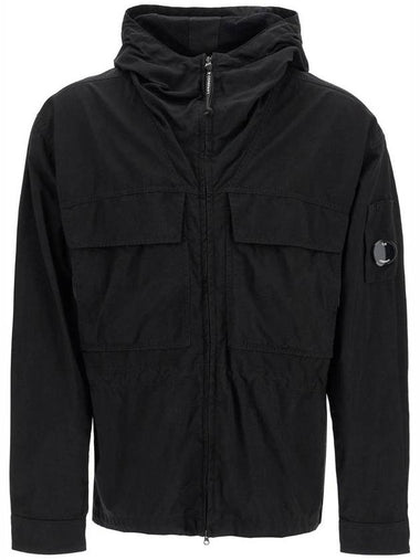 Taylon-P Zip Up Hoodie Black - CP COMPANY - BALAAN 1