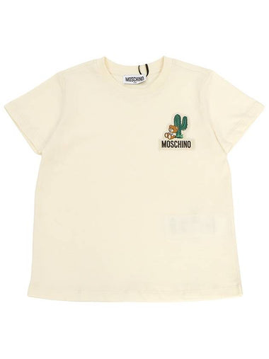 Kids short sleeved T shirt H8M03U LAA24 20059 Adults can wear - MOSCHINO - BALAAN 1