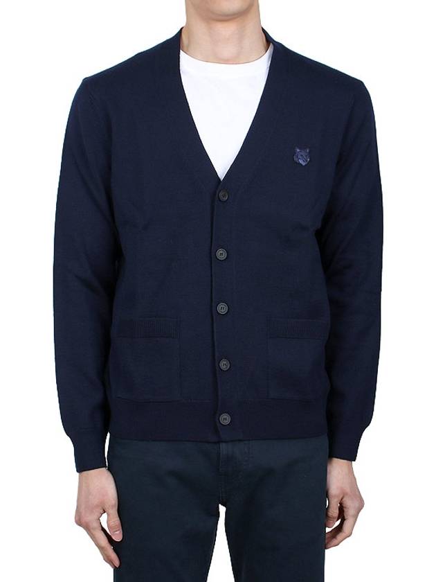 Bold Fox Head Patch Regular Cardigan Navy - MAISON KITSUNE - BALAAN 3