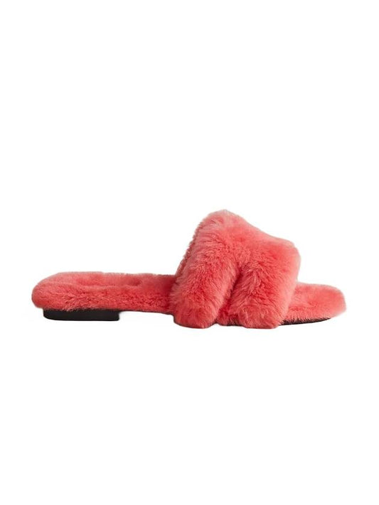 Oran Wool Sandals Rose - HERMES - BALAAN 1