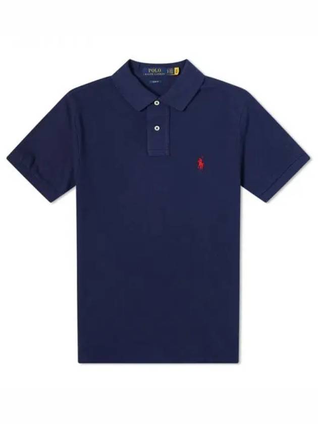 Men's Pony Slim Fit Short Sleeve Polo Shirt Navy - POLO RALPH LAUREN - BALAAN 2