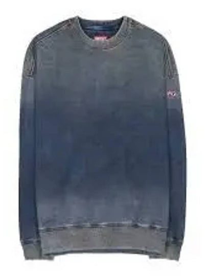 D Krib Ne Vintage Look Track Denim Sweatshirt Medium Blue - DIESEL - BALAAN 2