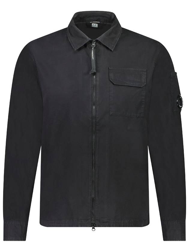 Full Zip Over Long Sleeve Shirt Black - CP COMPANY - BALAAN 2