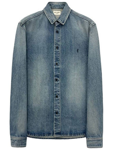 Cassandra Denim Shirt 753029 Y07JA - SAINT LAURENT - BALAAN 1