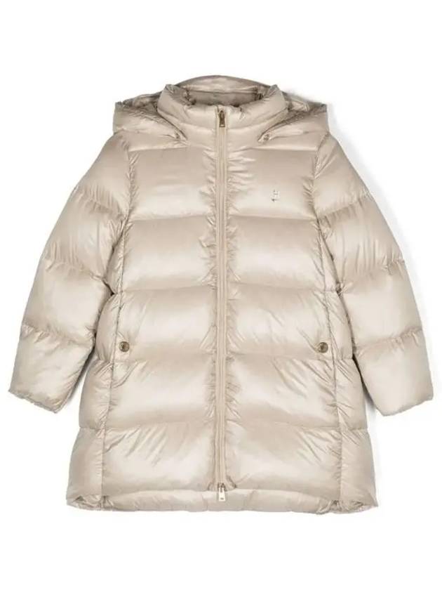 Junior Hood Down Long Padding Beige - HERNO - BALAAN 1