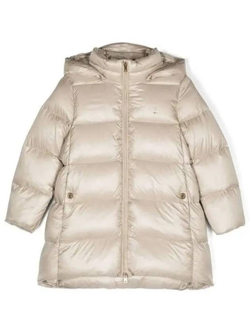 Junior Hood Down Long Padding Beige - HERNO - BALAAN 1