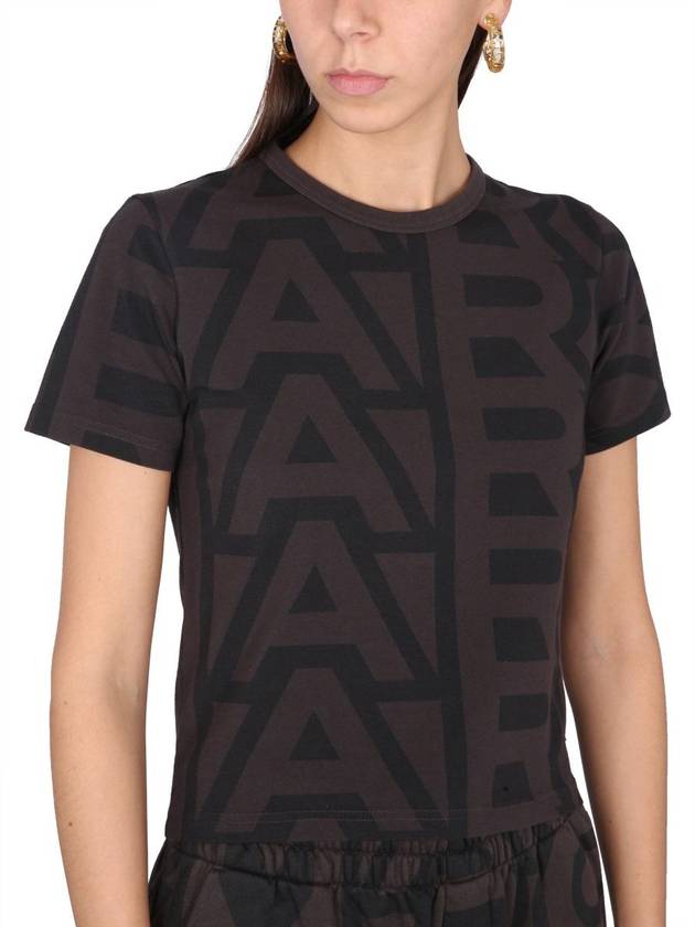 Monogram Print Baby Short Sleeve T-Shirt Charcoal - MARC JACOBS - BALAAN 5