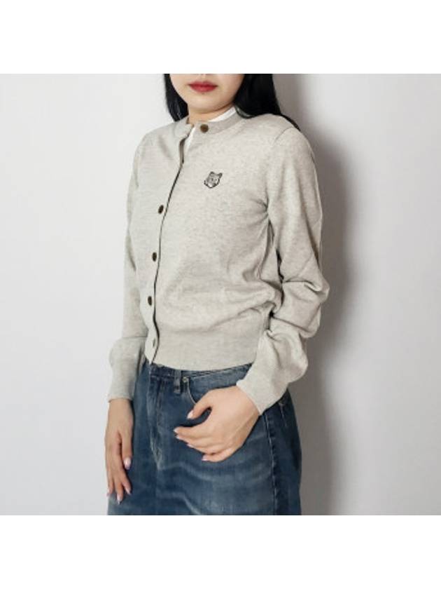 Bold Fox Head Patch Regular Cardigan Grey - MAISON KITSUNE - BALAAN 3