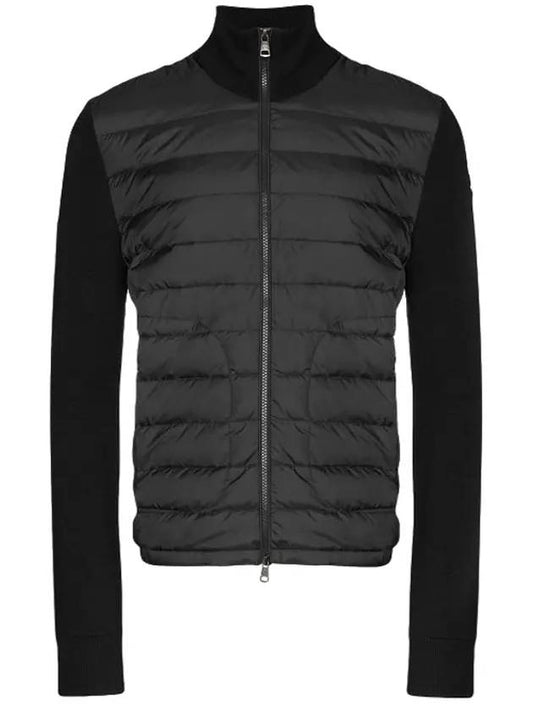 Men's Mix Lightweight Padded Cardigan Black - MONCLER - BALAAN 1