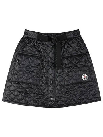 23FW 2D00005 595ZZ 999 Women’s Quilted Mini Skirt Black 997371 - MONCLER - BALAAN 1