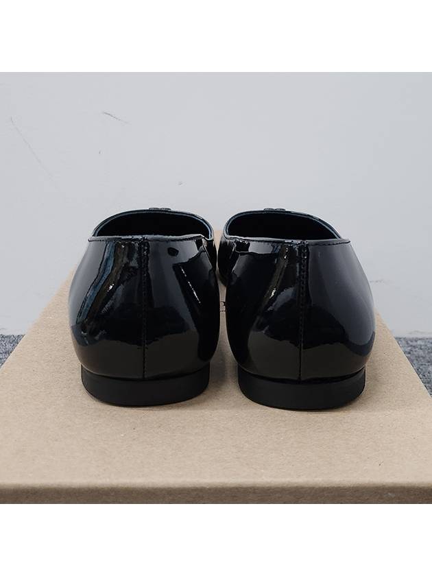 Women's Heart Logo Patent Ballerina Flat Shoes Black FSV801 CVE003 001 - AMI - BALAAN 6