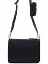 triangle logo re-nylon saffiano leather shoulder bag black - PRADA - BALAAN 5