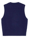 Logo Heart Gilet Vest Navy - GANNI - BALAAN 7