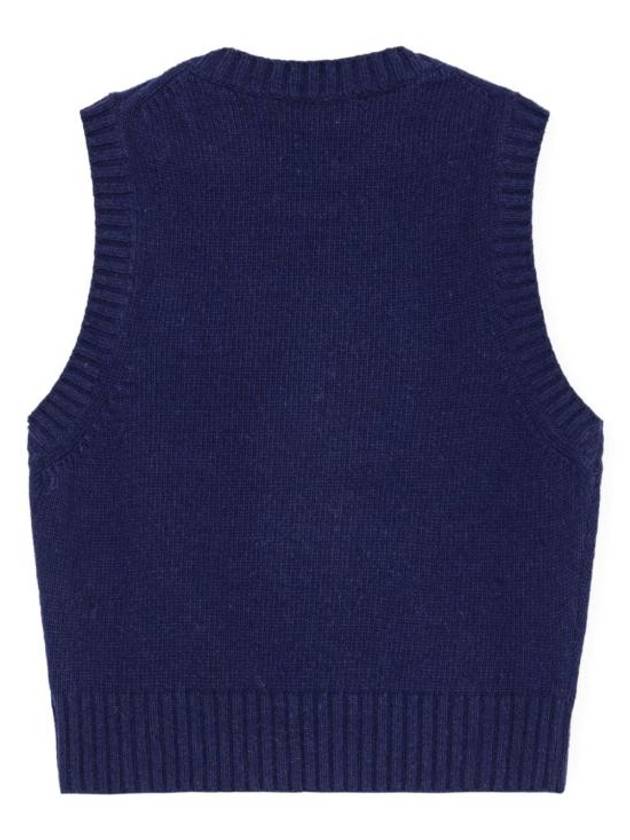 Logo Heart Gilet Vest Navy - GANNI - BALAAN 7