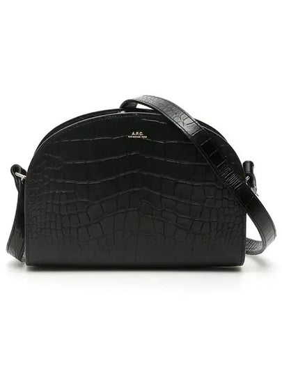 Demi Rune Half Moon Crocodile Cross Bag Black - A.P.C. - BALAAN 2