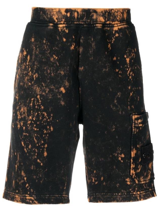 Waffen Patch Off Dye Bermuda Shorts Black - STONE ISLAND - BALAAN 3