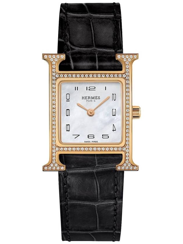 Hour H Small Model 25mm Watch Black Gold - HERMES - BALAAN 2